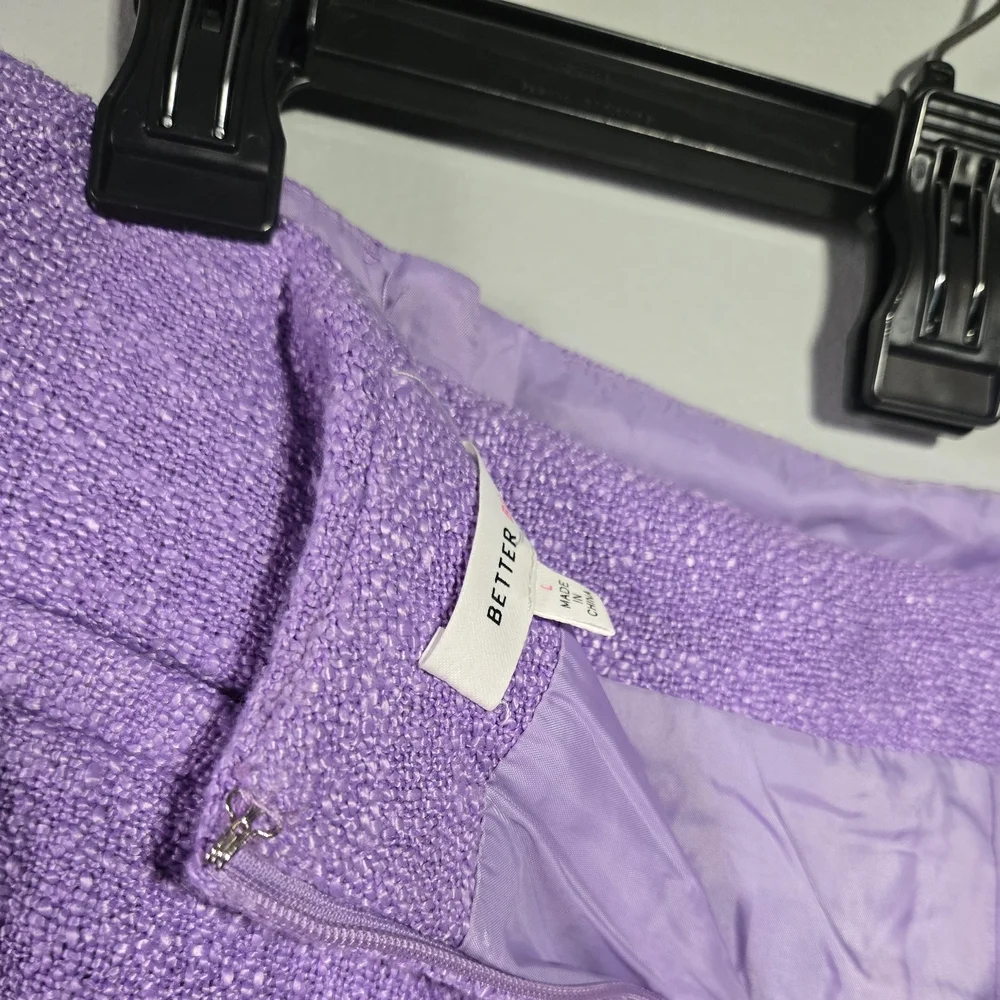 Lavender Tweed Skort Size Large Y2K Mini Skirt Preppy Cute Spring Summer - Picture 7 of 9